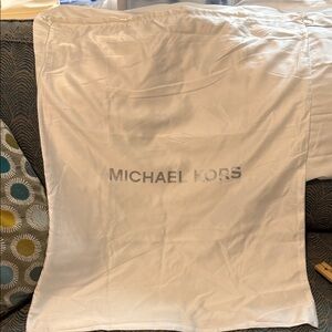 Michael Kors Silver Logo White Bag